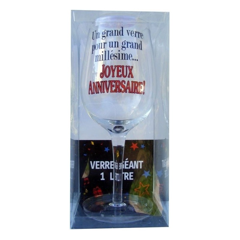 Verre à vin géant 1L - Cadeau anniversaire