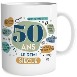 Mug anniversaire - Cadeau 50 ans "demi-siècle"