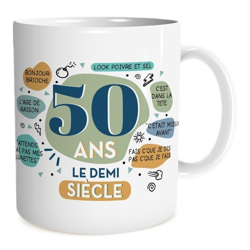 Mug anniversaire - Cadeau 50 ans "demi-siècle"