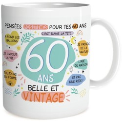 Mug féminin - Cadeau 60 ans belle et vintage