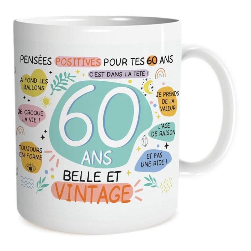 Mug féminin - Cadeau 60 ans belle et vintage