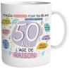 Mug féminin - Cadeau 50 ans l'âge de raison