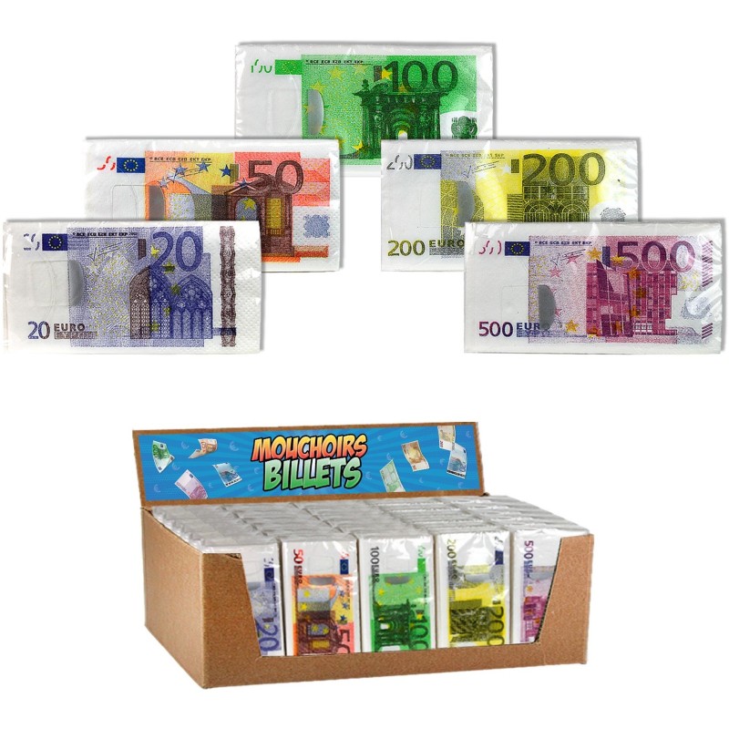 Mouchoirs billets 200 euros