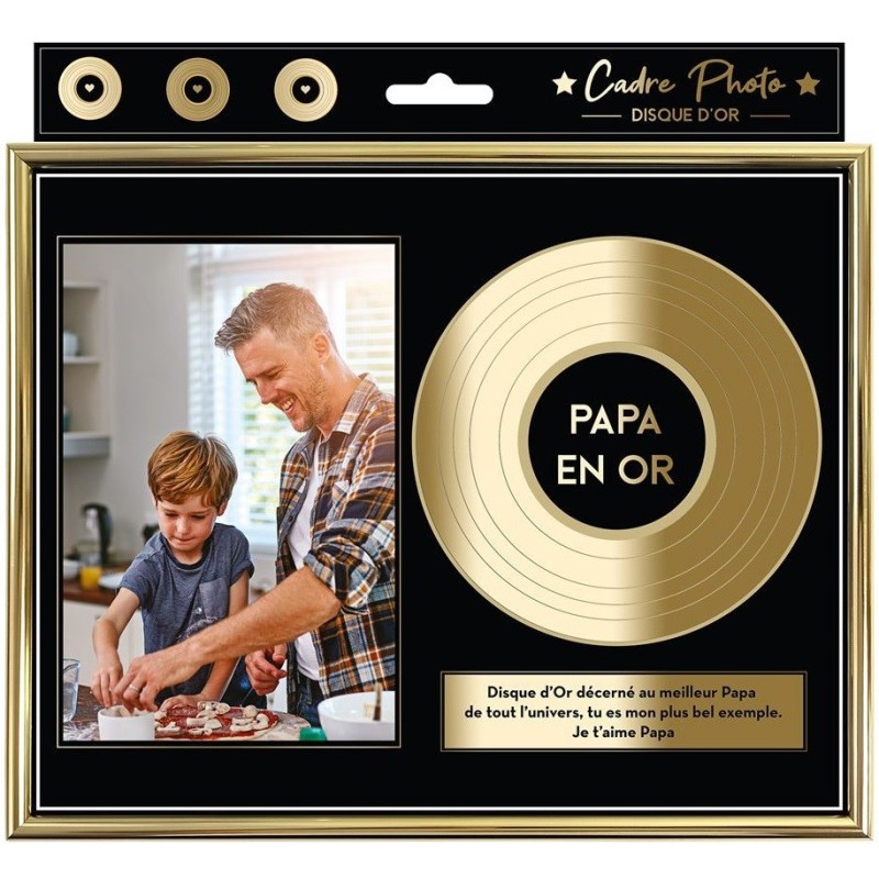 Cadre photo disque d'or papa