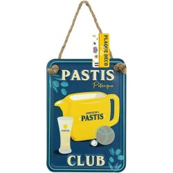 Pastis Club - Plaque métal humour 20x14cm