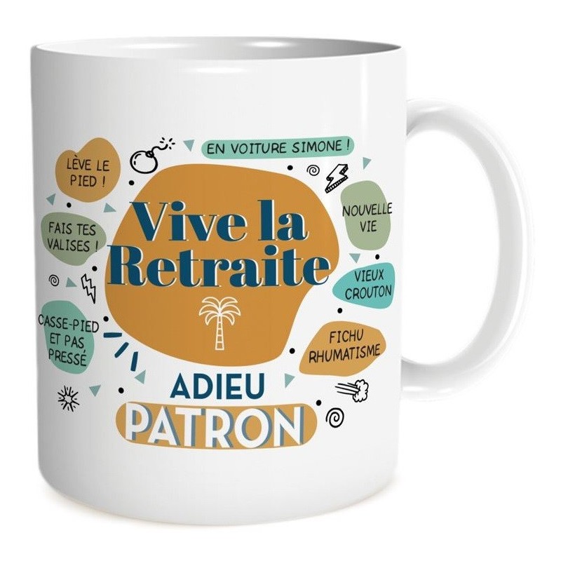 Mug rigolo "adieu patron" - Cadeau retraite