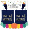 Chaussettes à orteils multicolores - Cadeau retraite