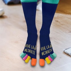 Chaussettes à orteils multicolores - Cadeau retraite