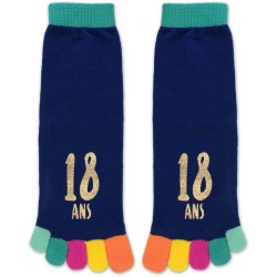 Chaussettes à orteils multicolores - Cadeau 18 ans