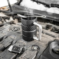 Mug pneu avec cuillère et porte-clés