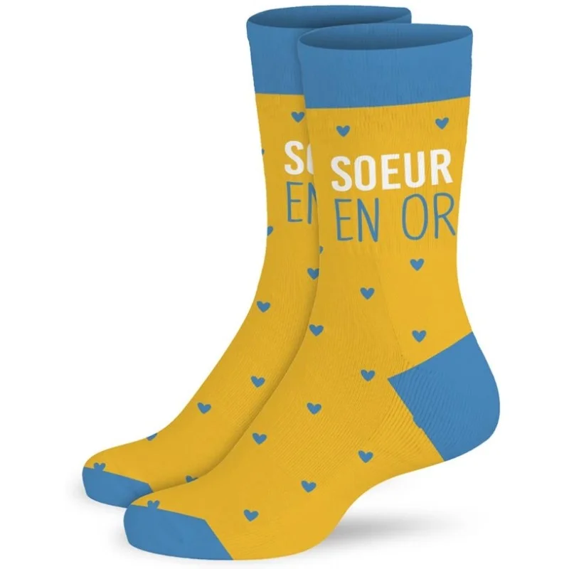 Chaussettes fantaisies - Cadeau pour une soeur en or