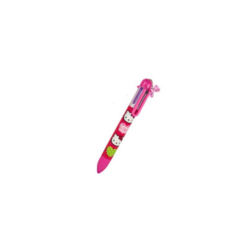 Stylo 6 couleurs Hello Kitty Rose foncé