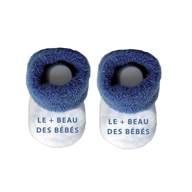 Chausson bébé bleu Le + beau des bébés