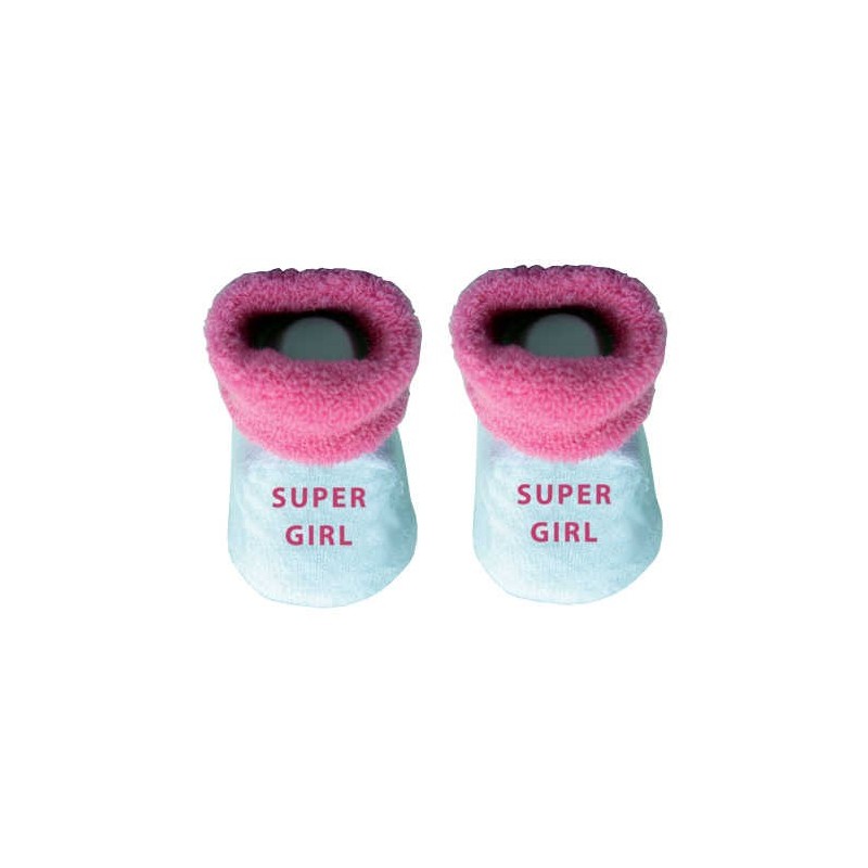 Chausson bébé rose Super girl