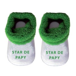 Chausson bébé vert Star de Papy