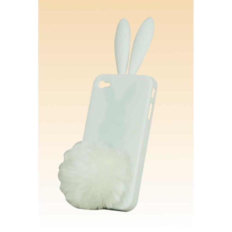 Coque protection telephone Lapin blanc