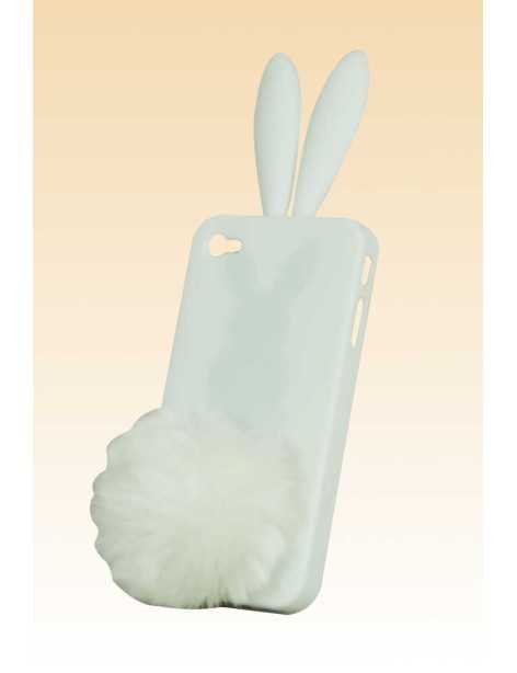 Coque protection telephone Lapin blanc