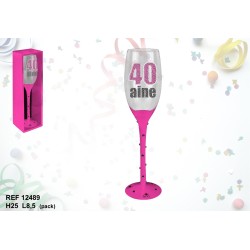 Flute rose a champagne 40 ans