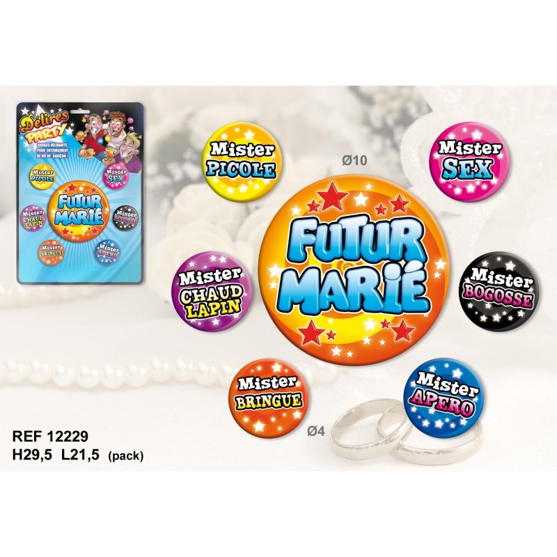 Sachet badges Futur Marié