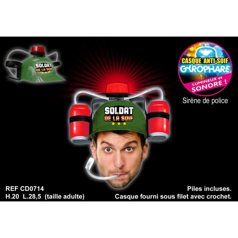 Casque Anti-soif Gyrophare Soldat de la Soif