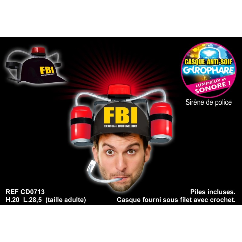 Casque Anti-soif Gyrophare FBI