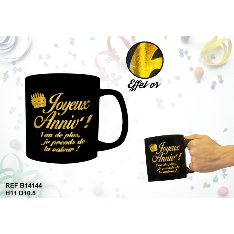 Mug Géant Or Joyeux Anniversaire