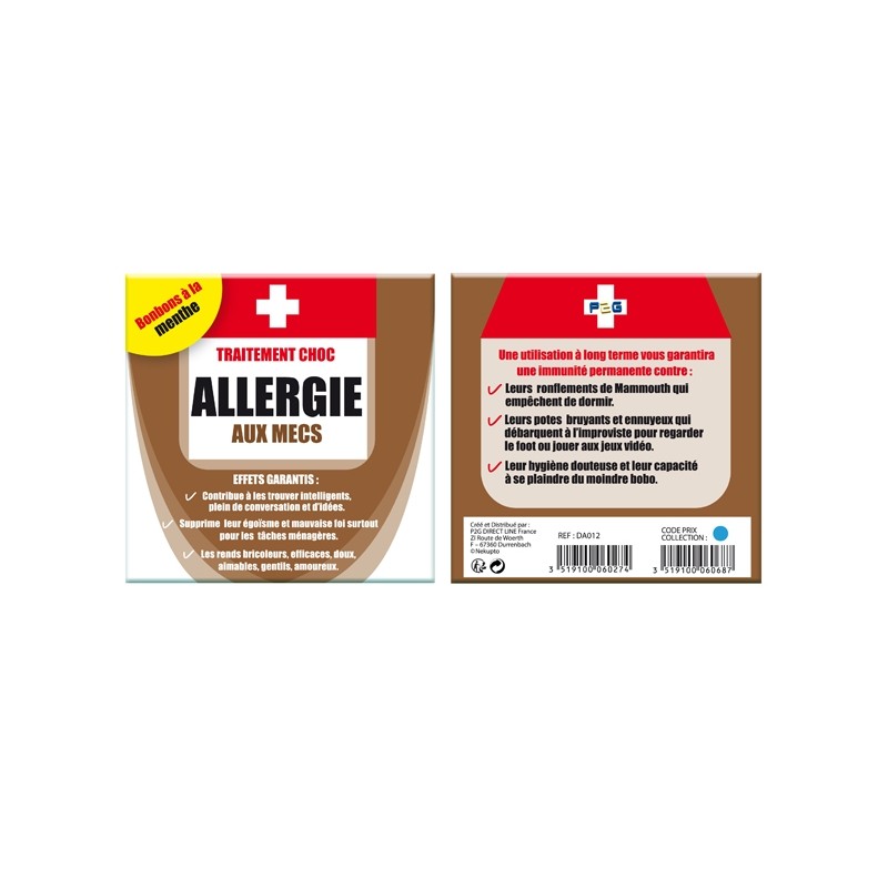 Médicament bonbons Allergie aux mecs