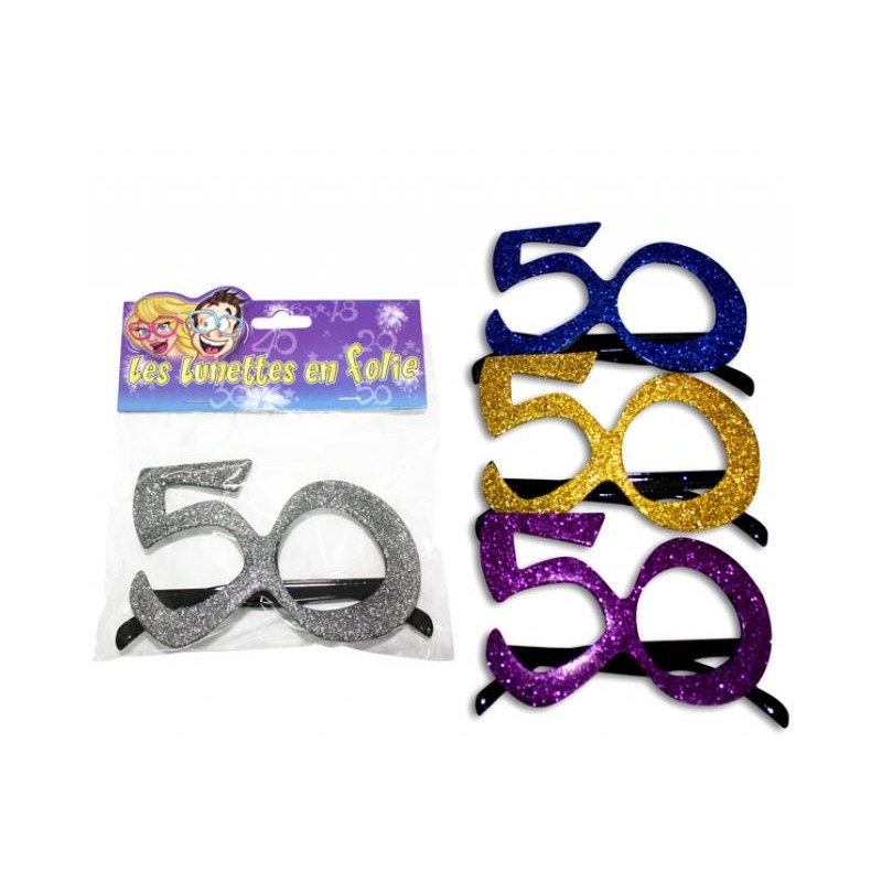 Lunettes anniversaire 50 ans pailletées