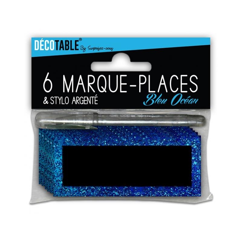 Marques places à paillettes - bleu océan