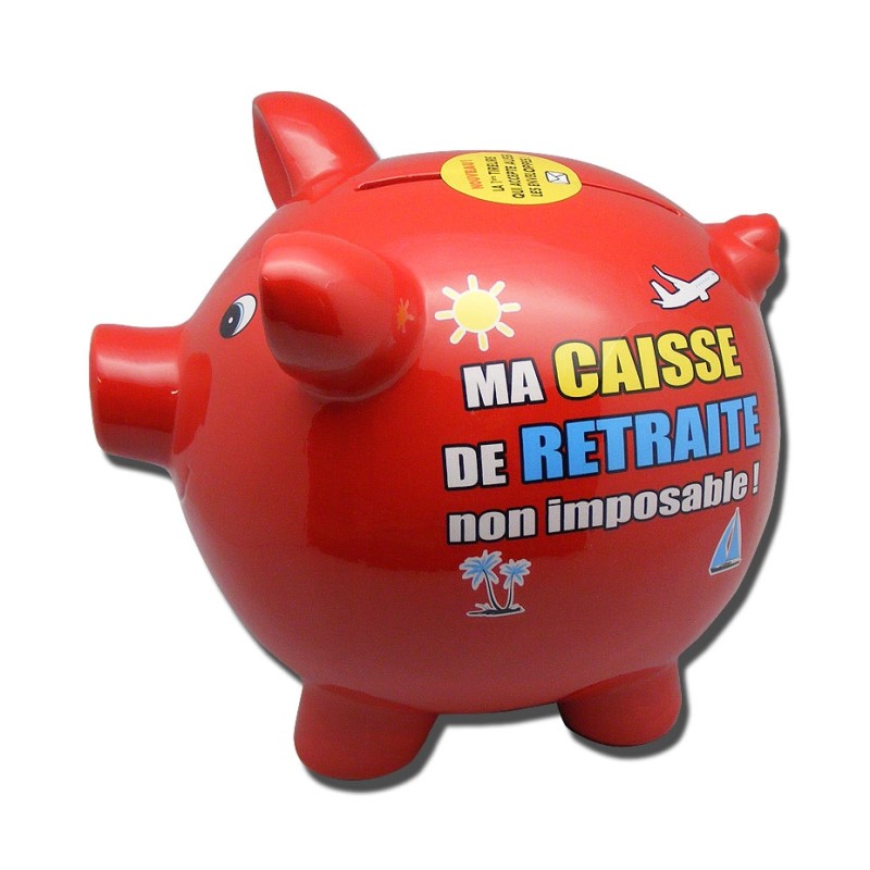 Tirelire cochon XL ma caisse de retraite non imposable