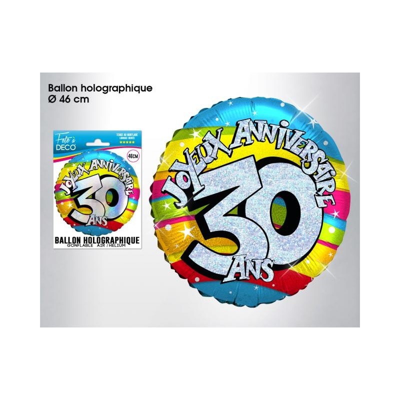 Ballon 30 ans aluminium en Or