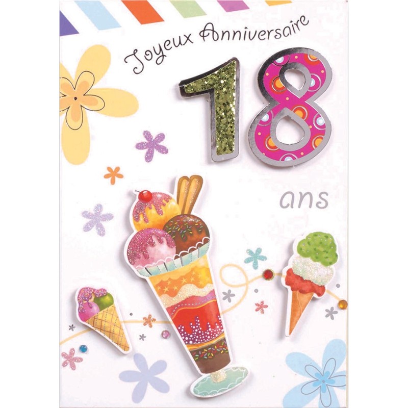 Carte anniversaire 18 ans