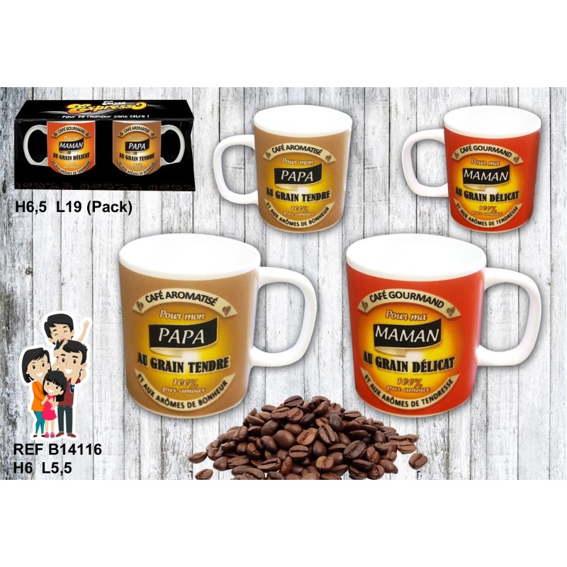 Duo de tasse expresso - Papa maman