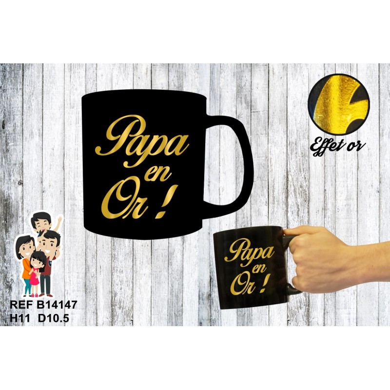 Mug géant Papa en or