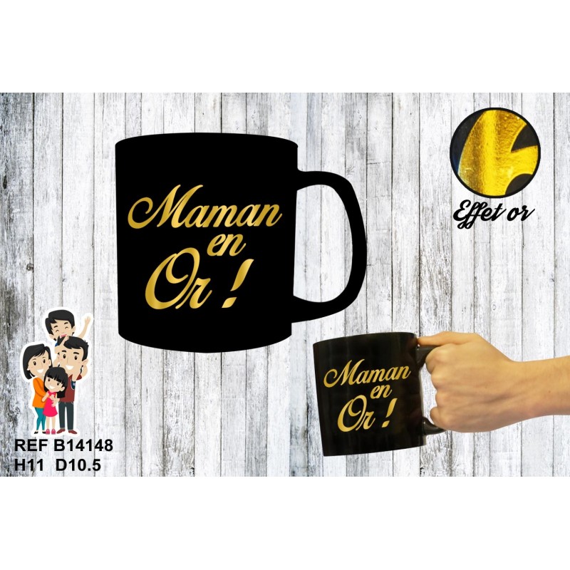 Mug géant Maman en or