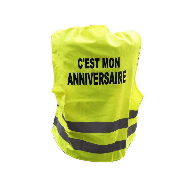 Gilet fluo "C'est mon Anniversaire"