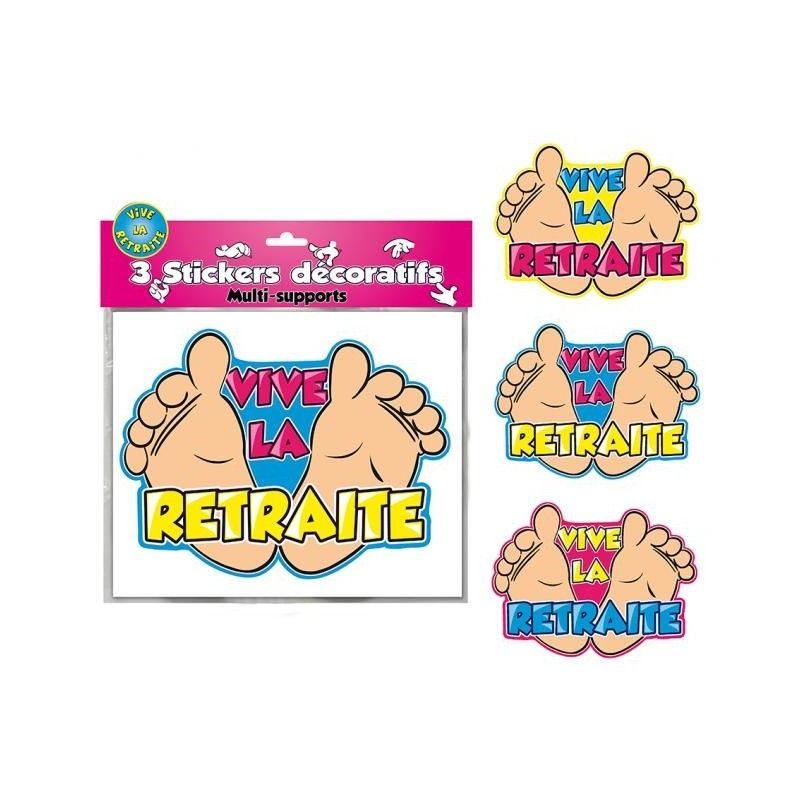 3 stickers vive la retraite