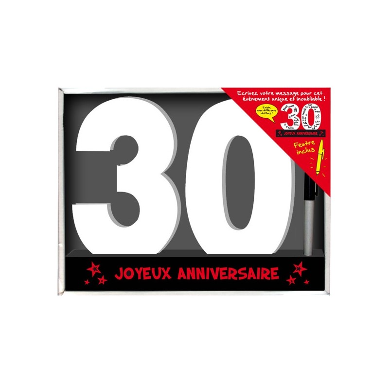 Plaque décorative à dédicacer - 30 ans