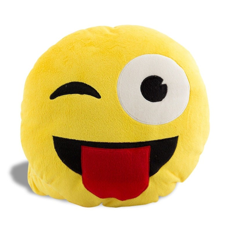 Coussin Emoji Tire la langue 50cm - Grand modèle