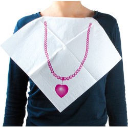 Kit serviettes pendentif cœur