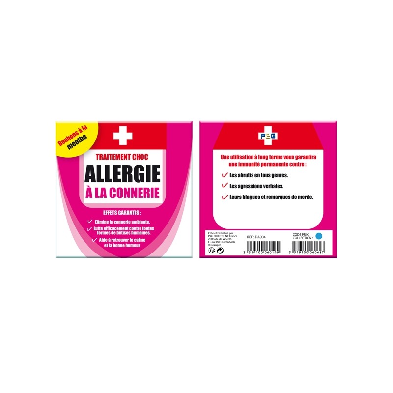 Médicament bonbons Allergie à la connerie