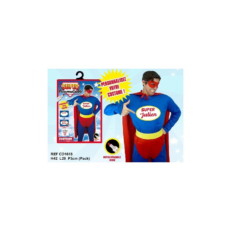 Costume super-héros homme personnalisable