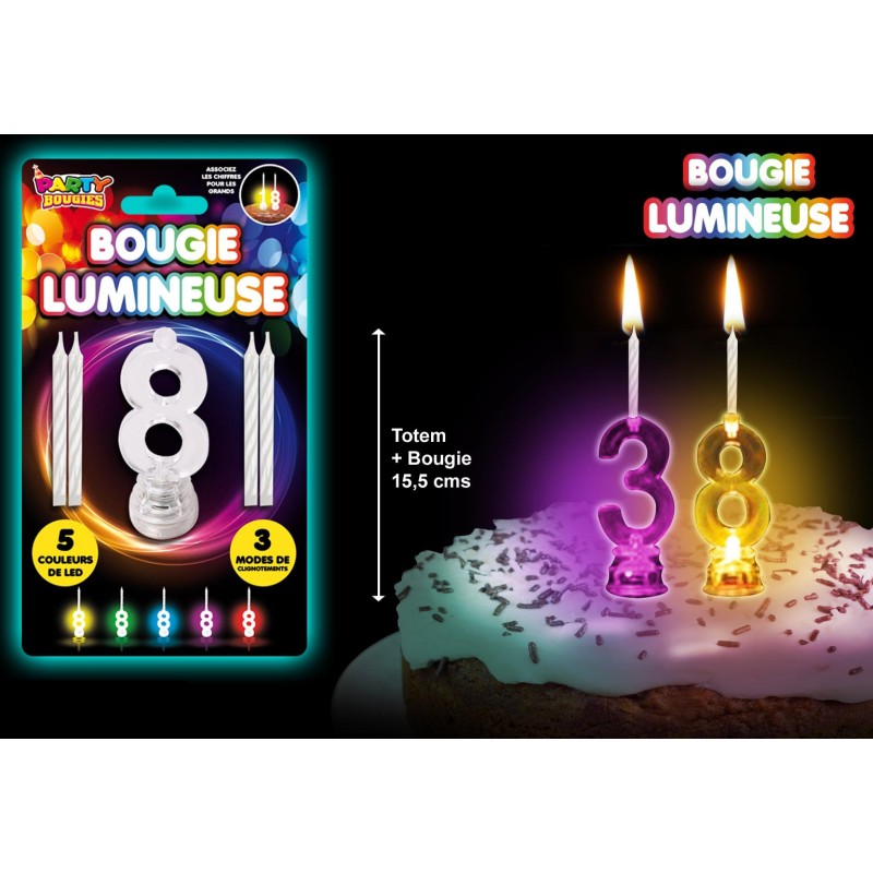 Bougie lumineuse 8 ans