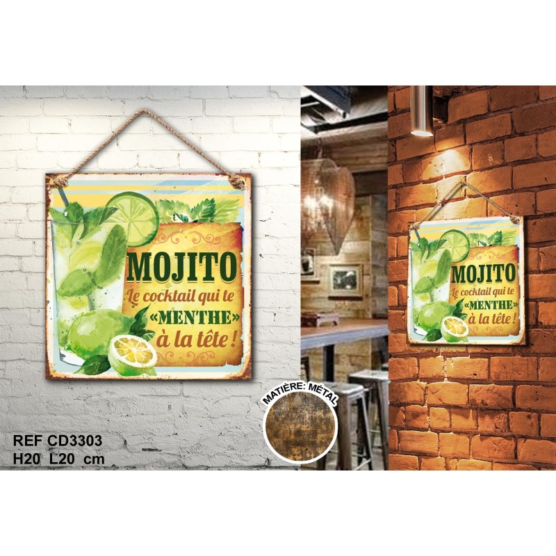 Plaque en métal Mojito