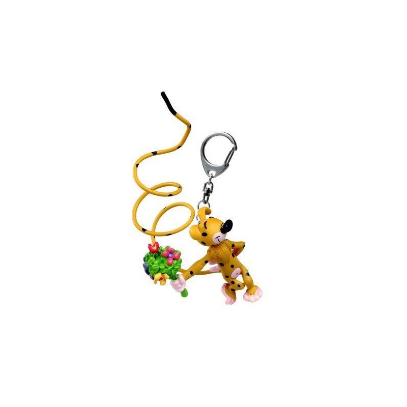 Porte-clé Marsupilami - Avec bouquet de fleurs