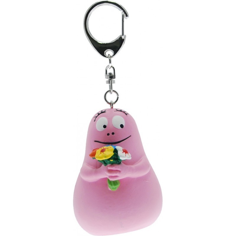 Porte-clé Barbapapa avec bouquet de fleurs