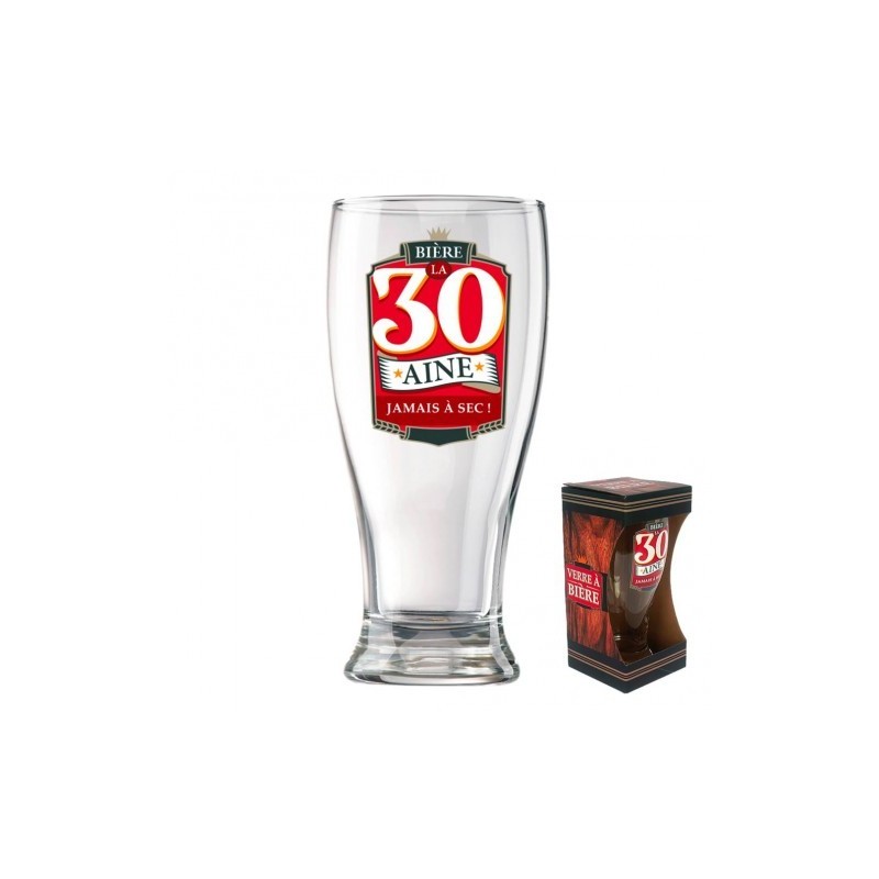 Verre à bière 30 ans - Jamais à sec