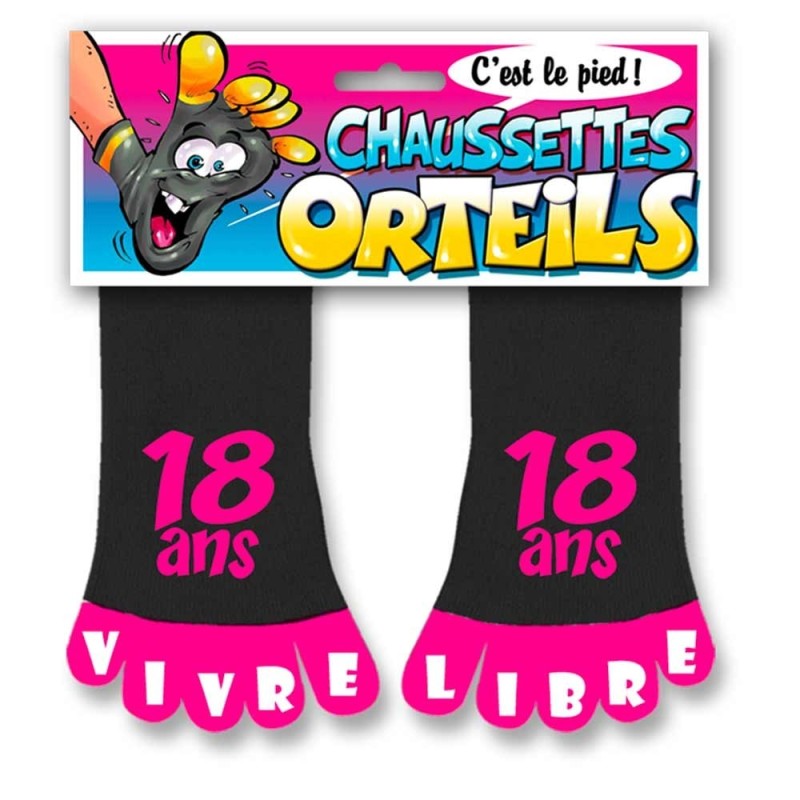 Chaussettes à orteils rose 18 ans