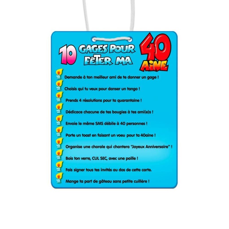 carte anniversaire 40 ans humour