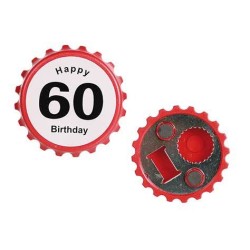 Décapsuleur aimanté Happy Birthday 60 ans